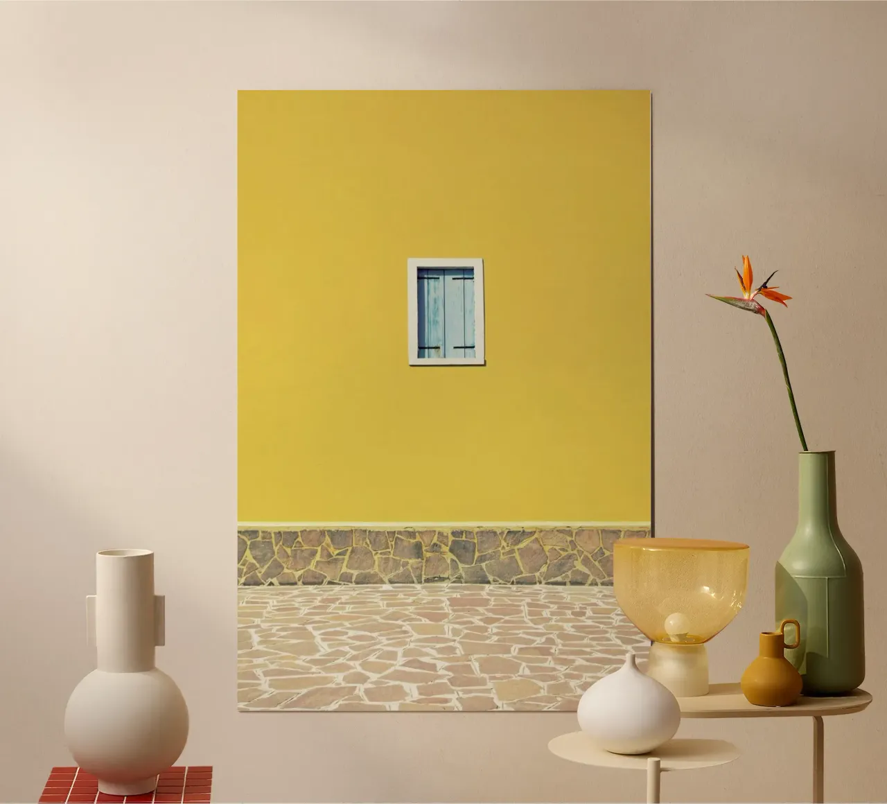 Yellow poster con telaio in alluminio da Rupert Höller