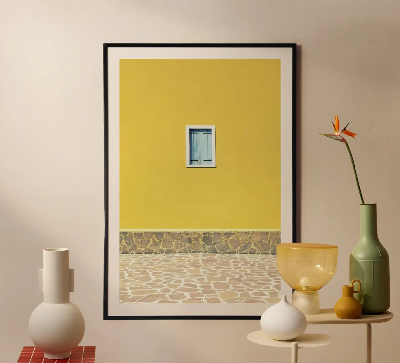 Yellow poster con telaio in alluminio da Rupert Höller
