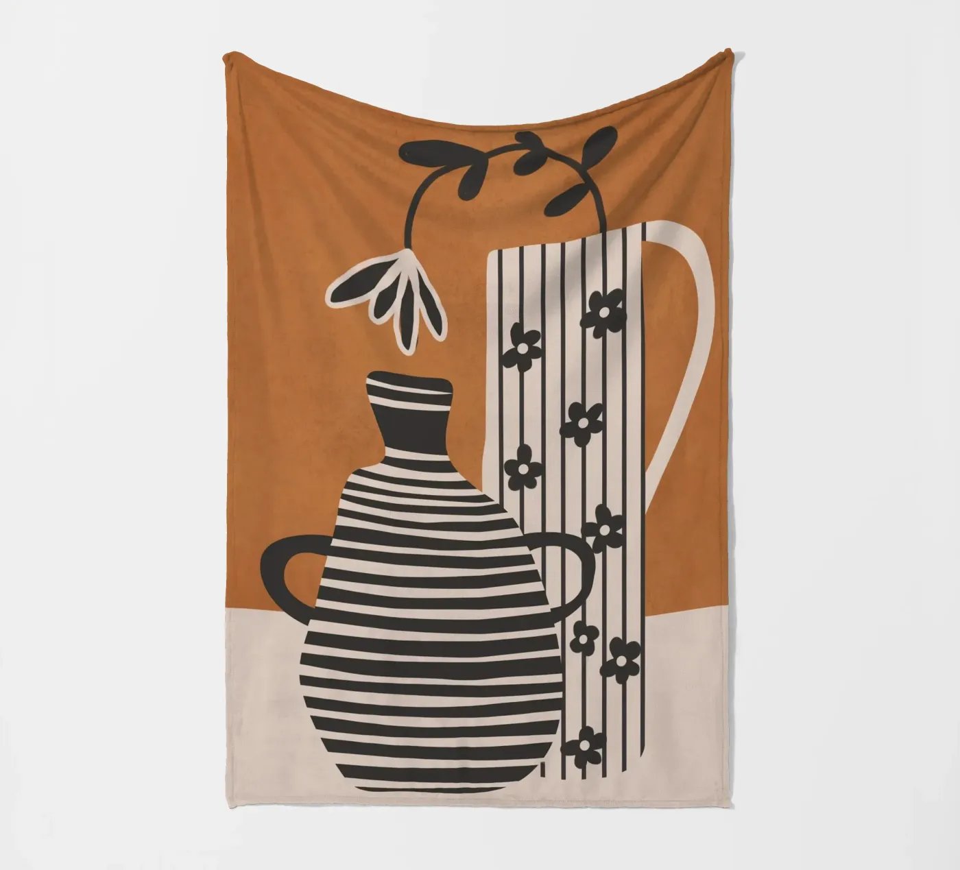 Patterned Stillness 6 fleece blanket by Flow Line