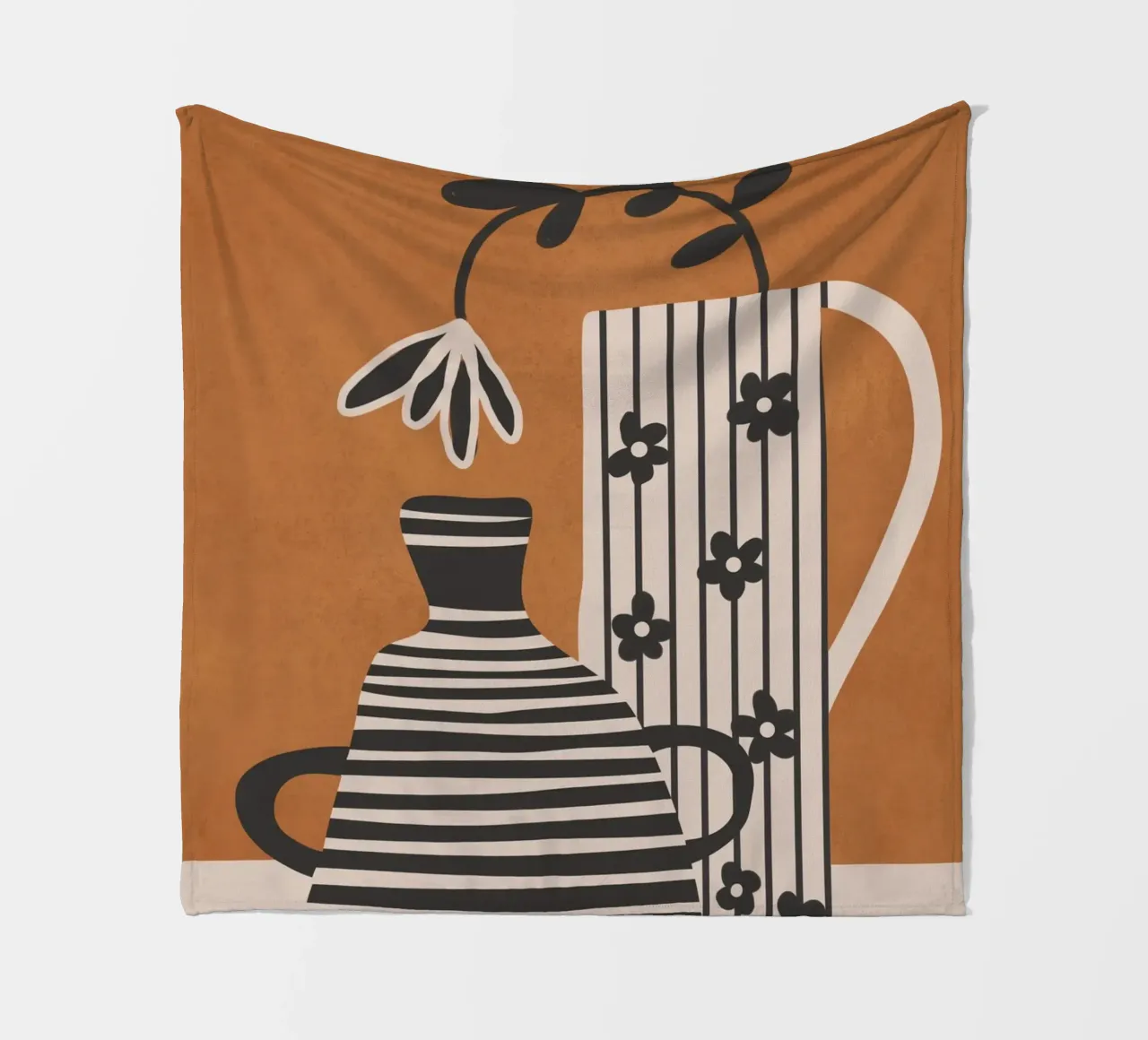 Patterned Stillness 6 fleece blanket by Flow Line