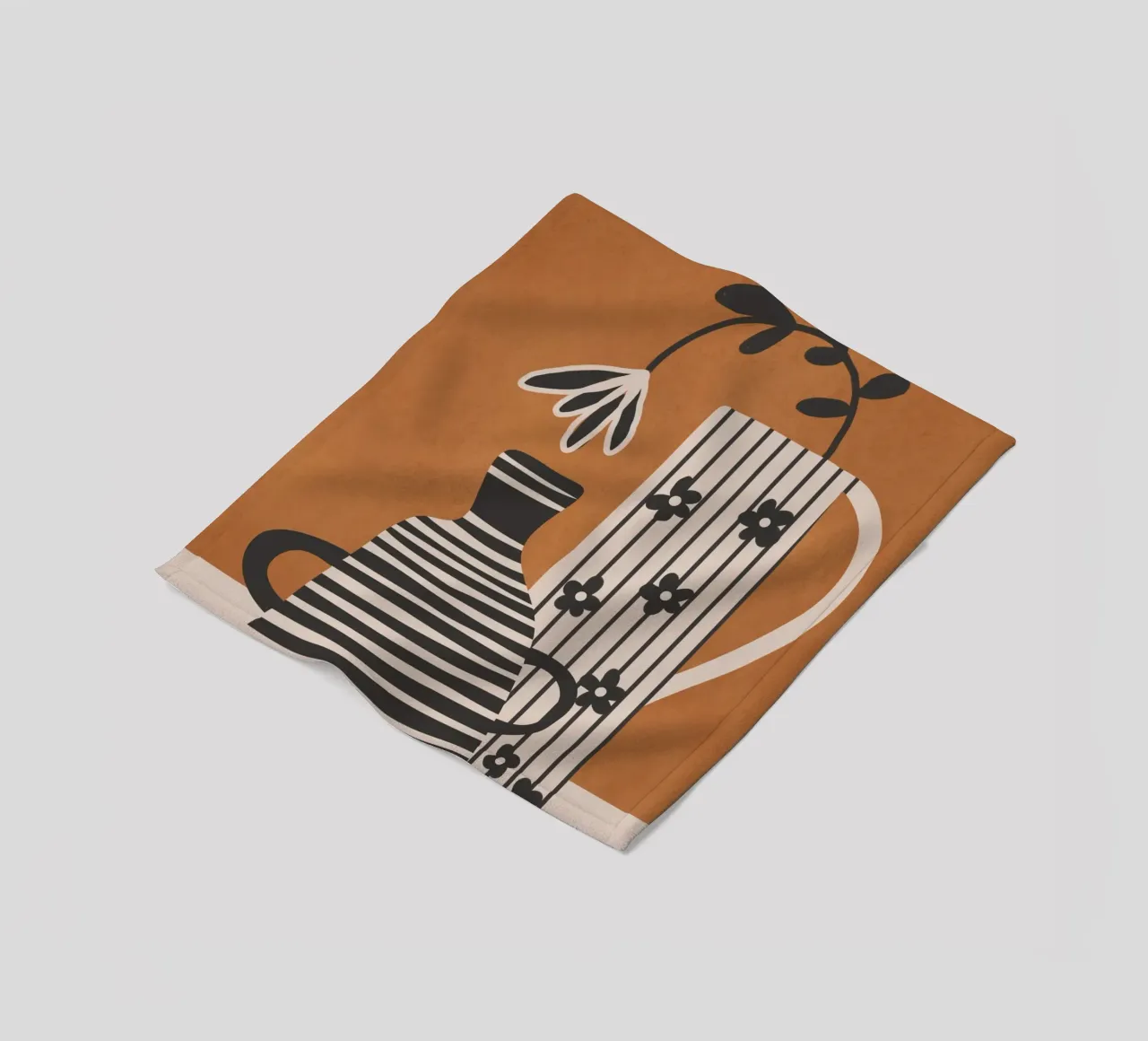 Patterned Stillness 6 fleece blanket by Flow Line