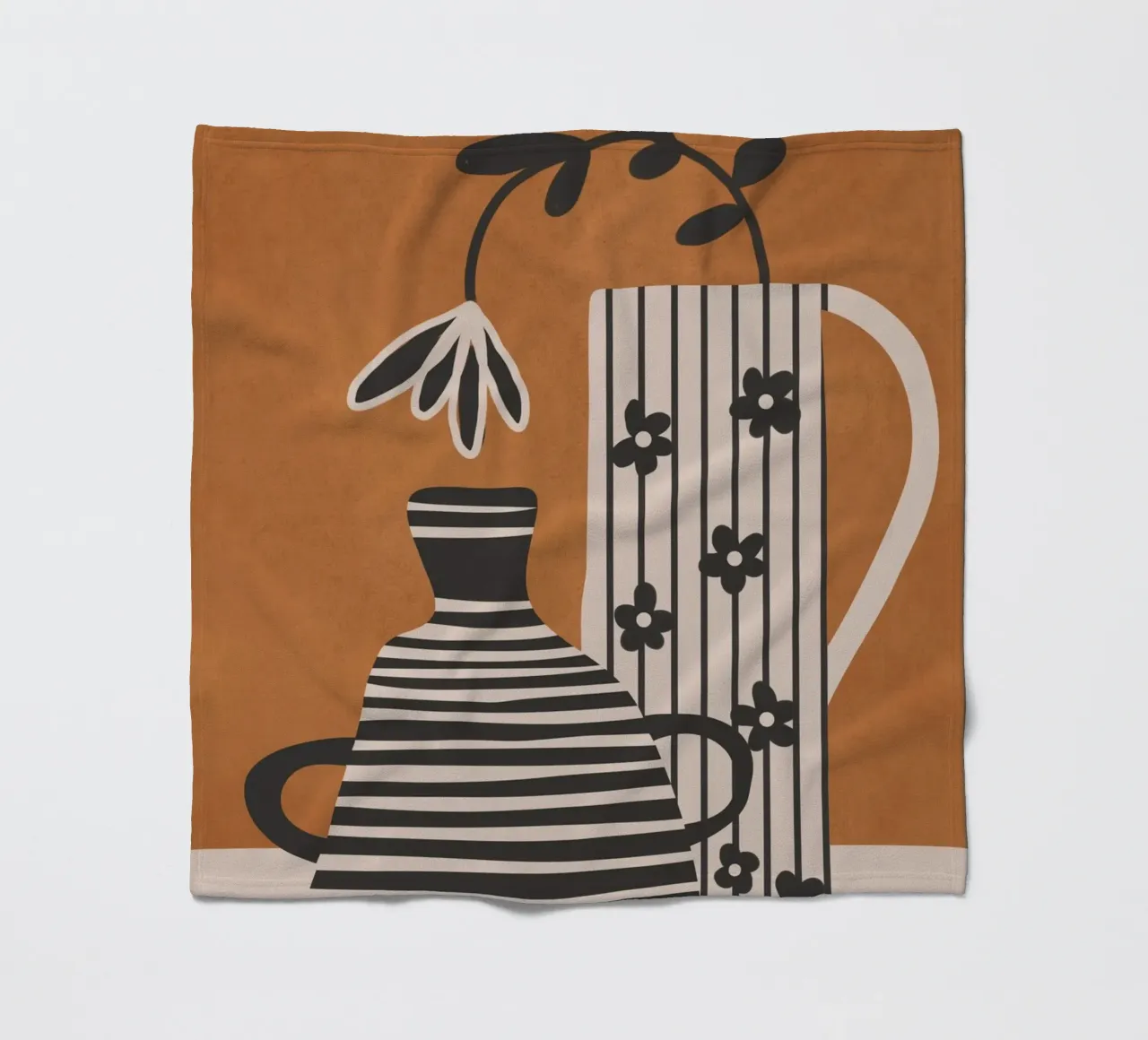 Patterned Stillness 6 fleece blanket by Flow Line