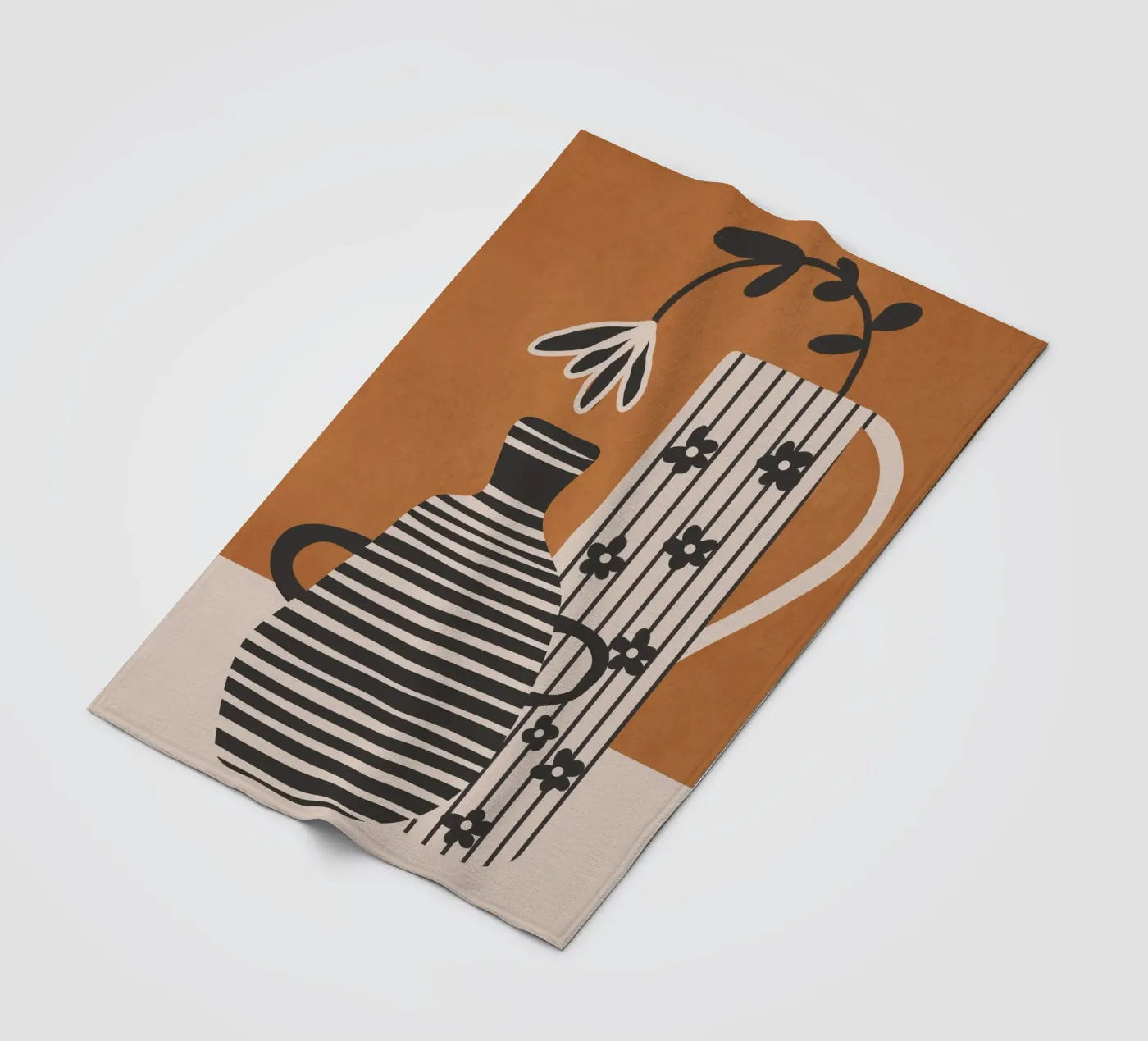 Patterned Stillness 6 fleece blanket by Flow Line