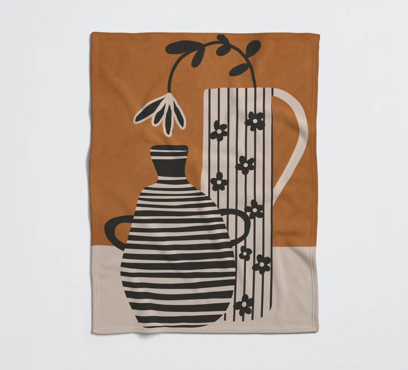 Patterned Stillness 6 fleece blanket by Flow Line