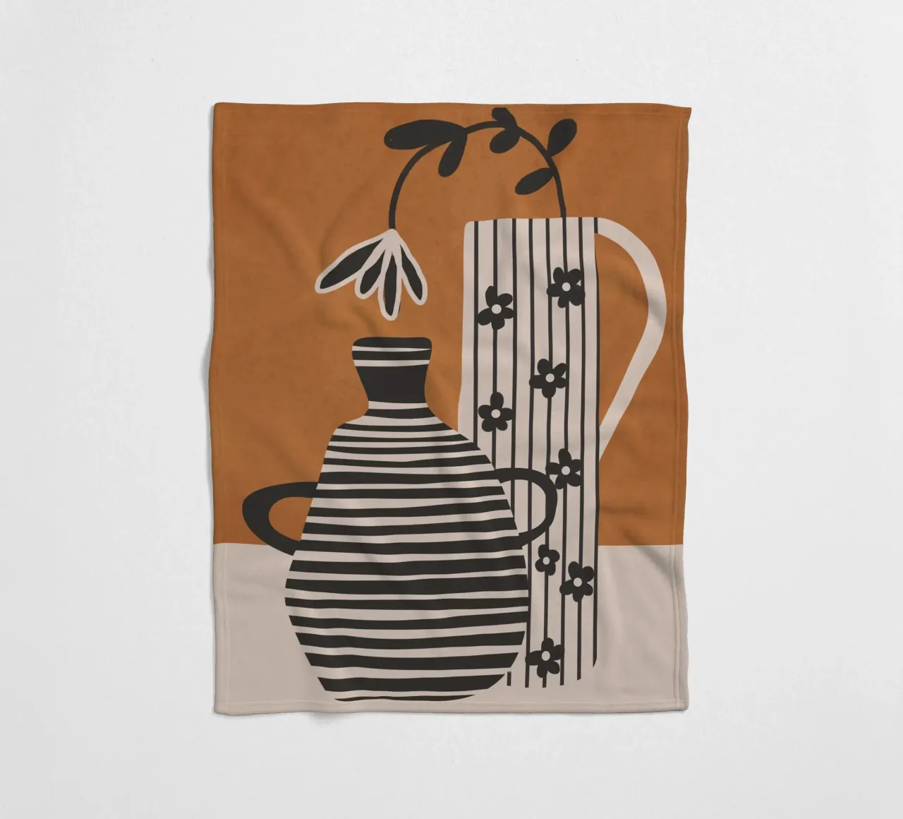 Patterned Stillness 6 fleece blanket by Flow Line