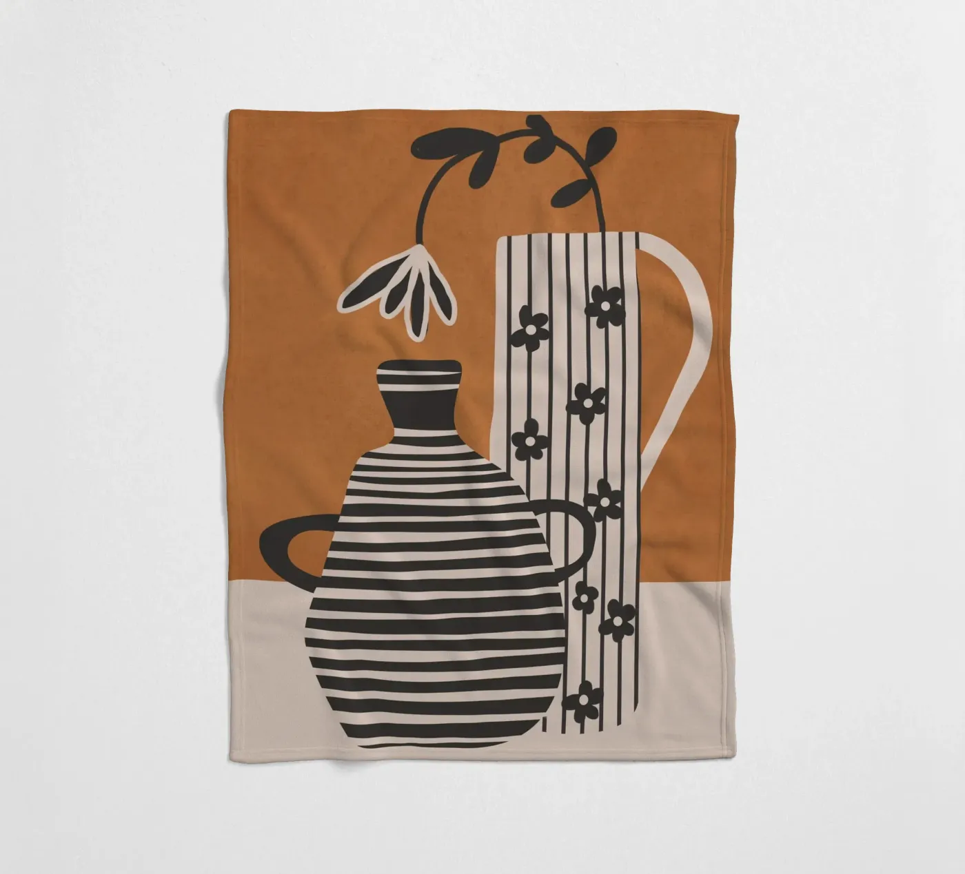 Patterned Stillness 6 fleece blanket by Flow Line