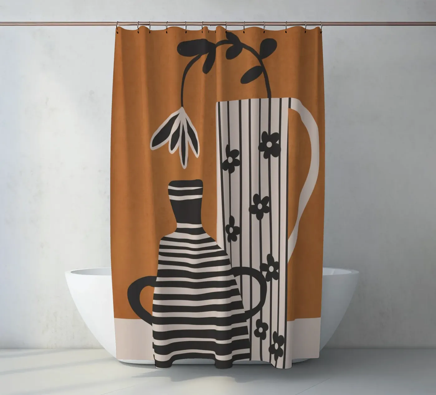 Patterned Stillness 6 douchegordijn van Flow Line