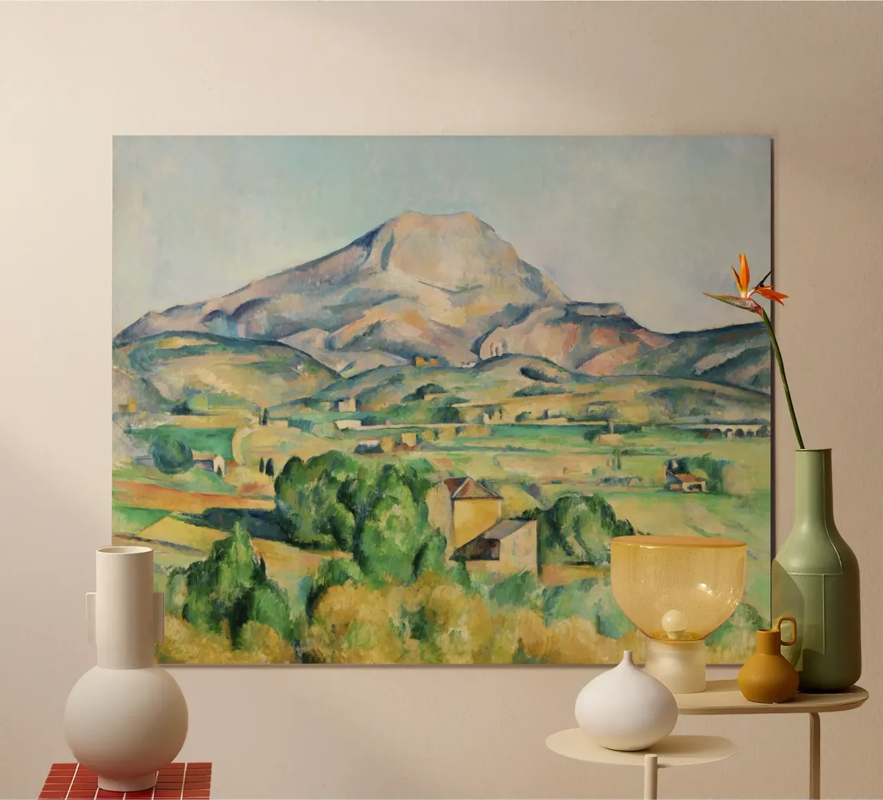 Mont Sainte-Victoire di Paul Cézanne poster con telaio in plastica da Venus Art