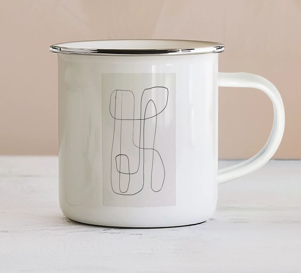Traced 2 Emaille Tasse von Graphite
