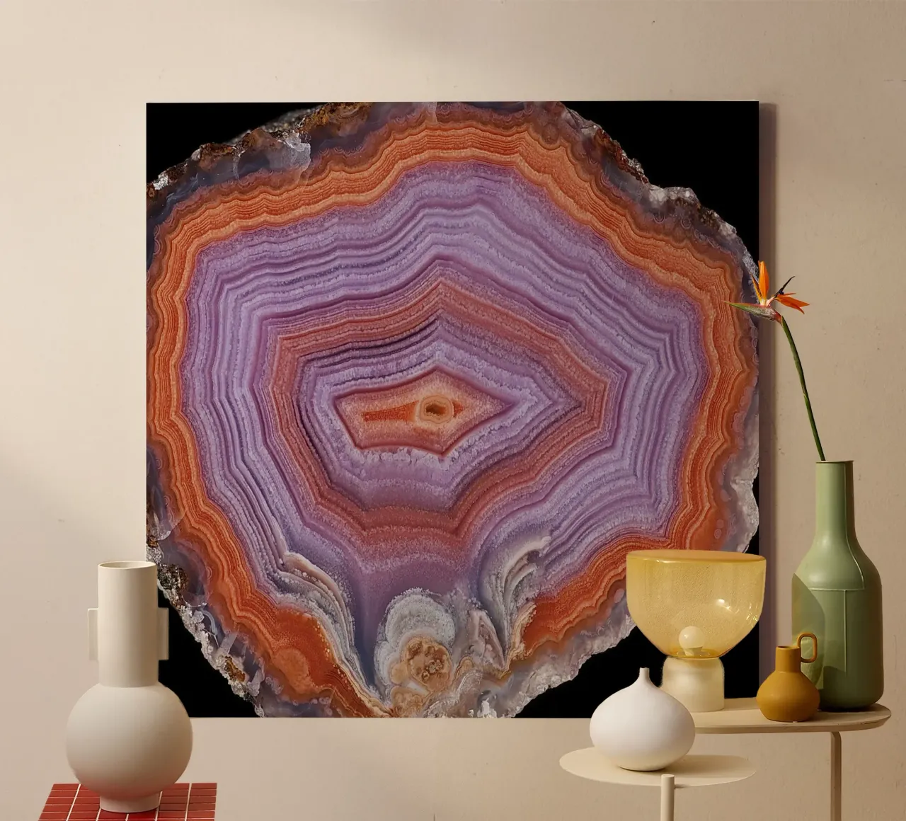 Agate Slice Texture 23 canvas by Gemstone Textures