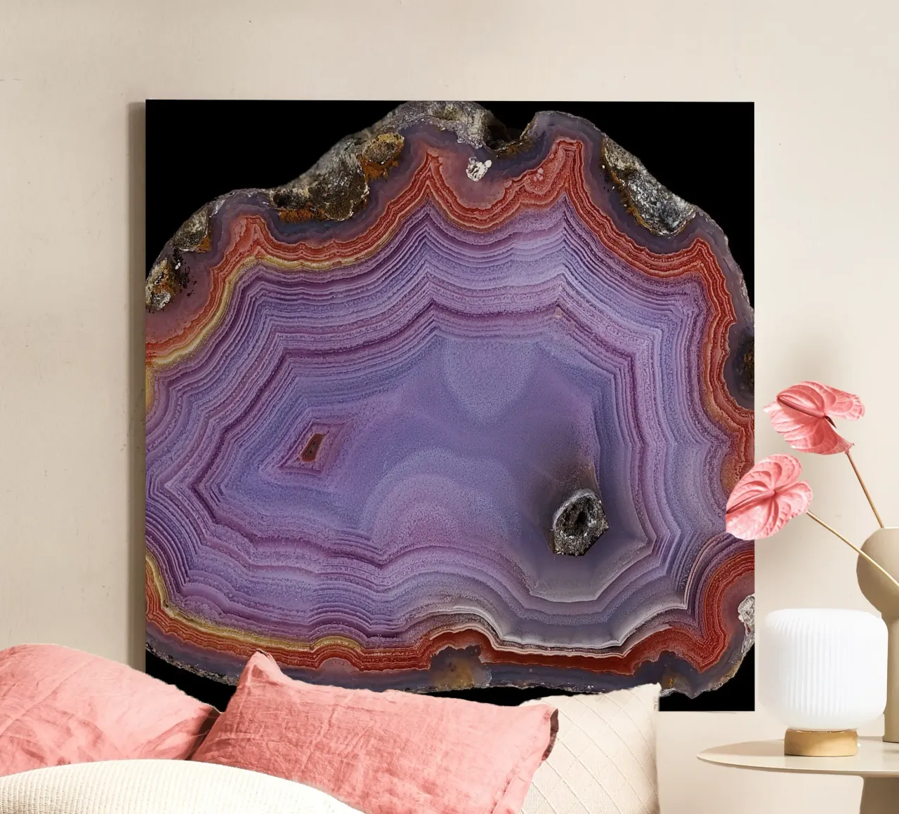 Agate Slice Texture 26 canvas by Gemstone Textures