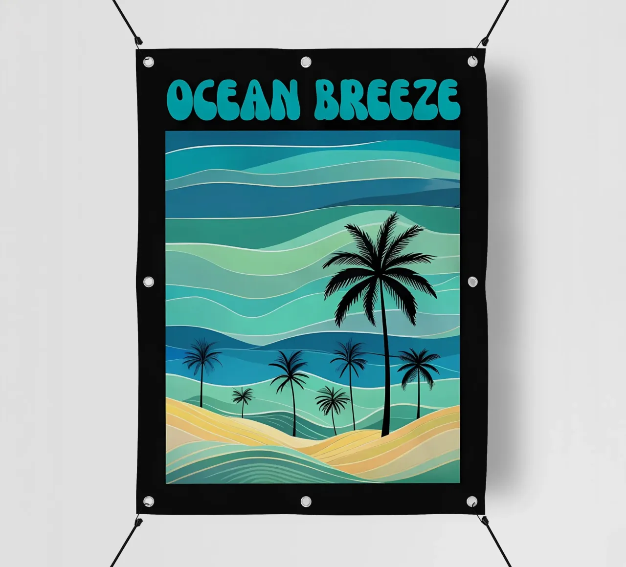 Spiaggia Ocean Breeze Retro telo in pvc da inspirational quote