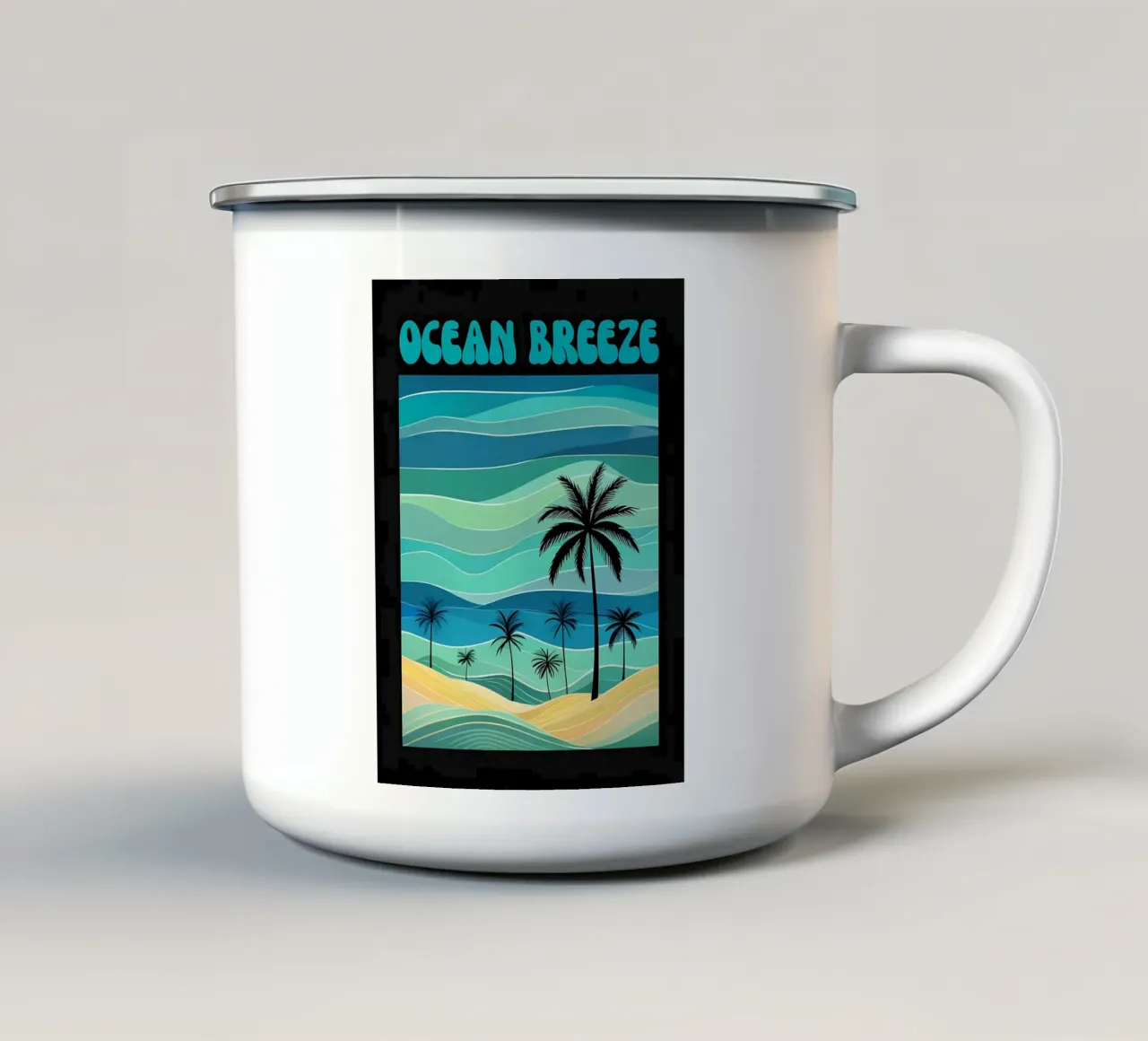 Spiaggia Ocean Breeze Retro tazza in smalto da inspirational quote