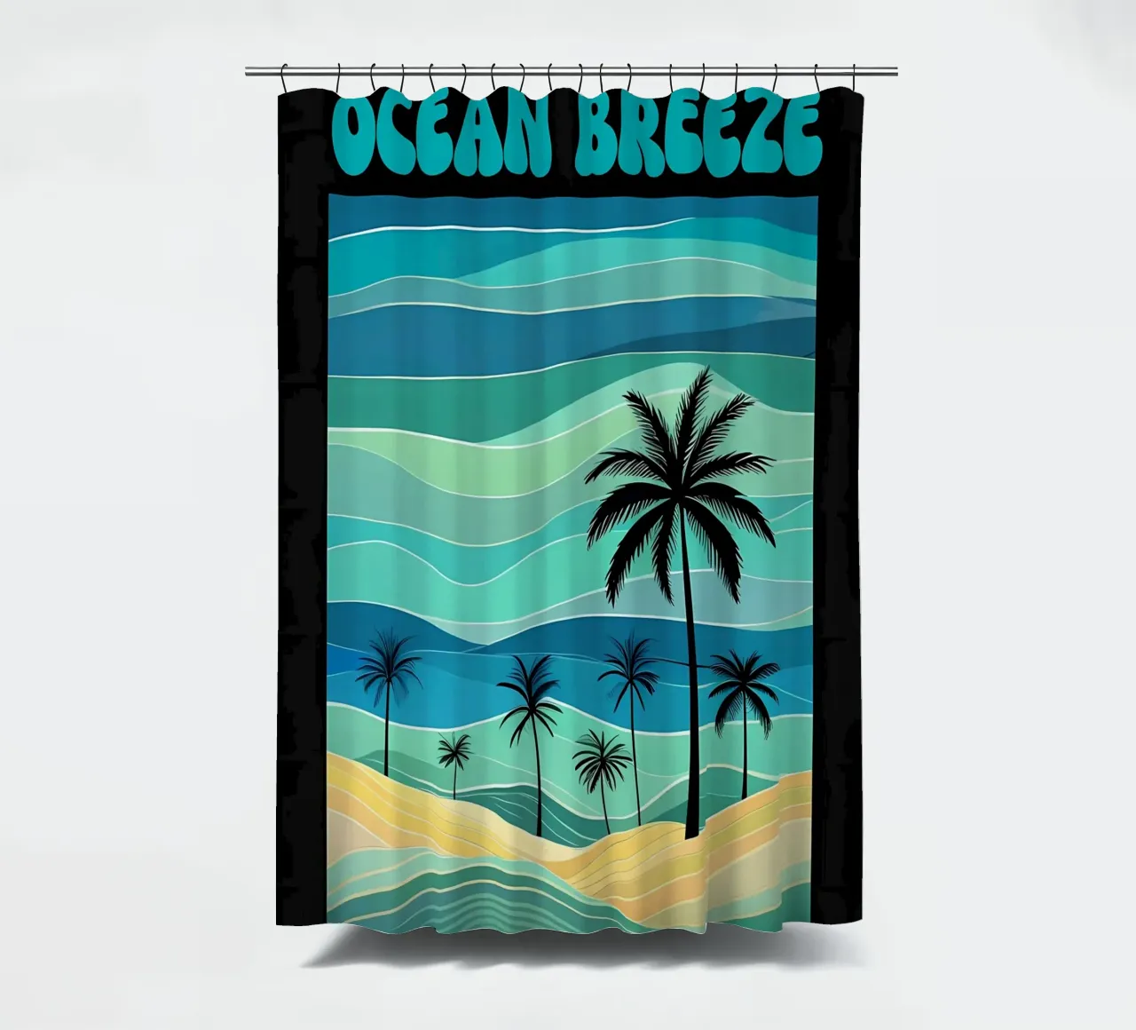 Spiaggia Ocean Breeze Retro tenda da doccia da inspirational quote