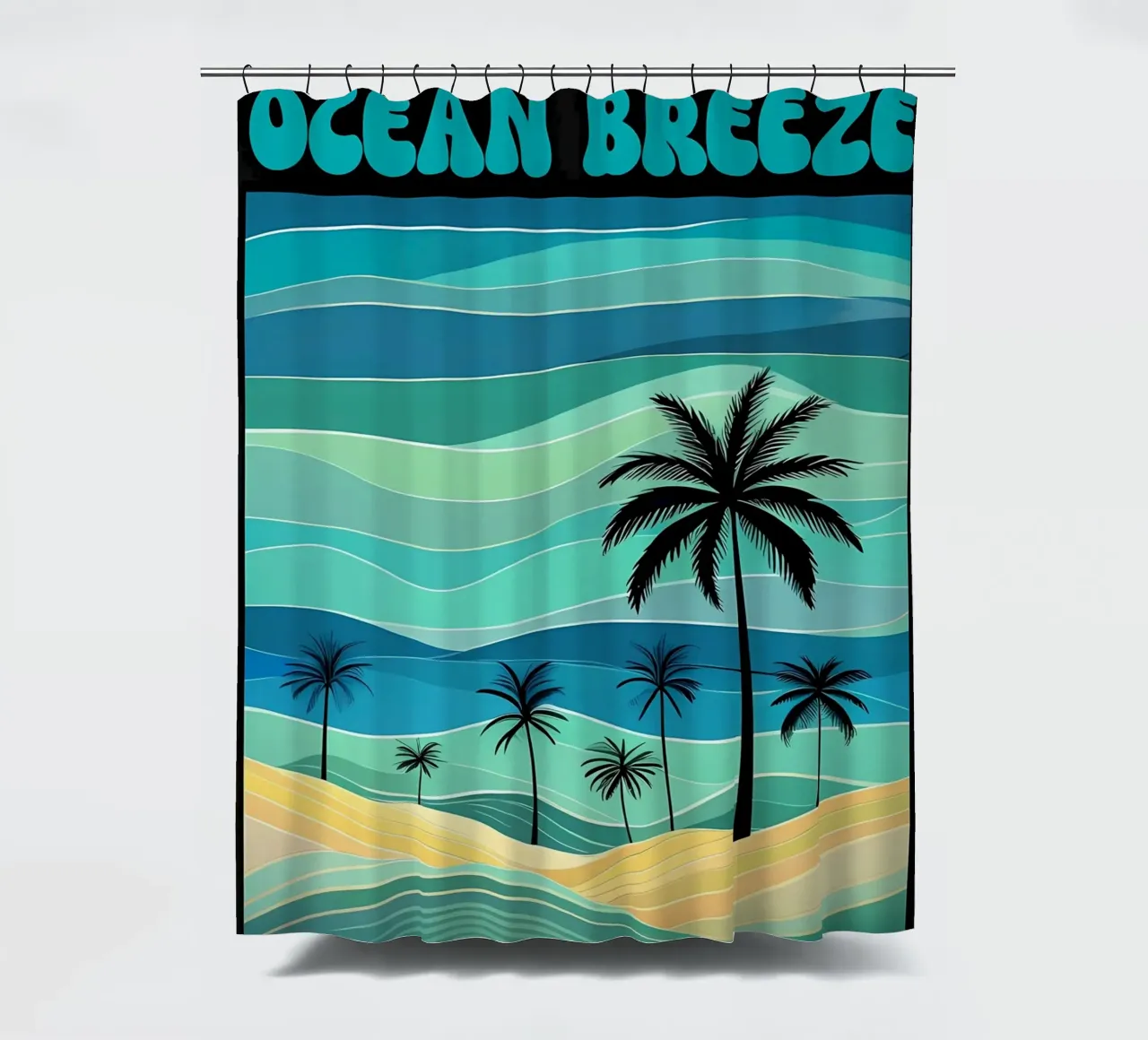 Spiaggia Ocean Breeze Retro tenda da doccia da inspirational quote