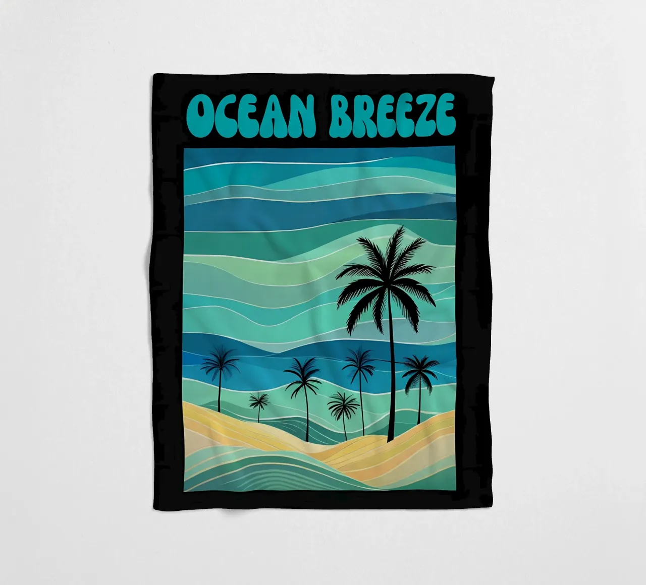 Spiaggia Ocean Breeze Retro coperta in pile da inspirational quote