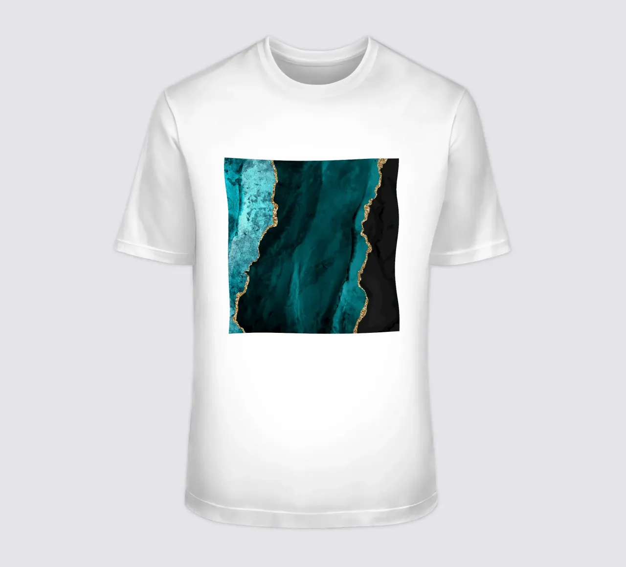 Blaugrün & Gold Achatstruktur 01 T-Shirt von Gemstone Textures