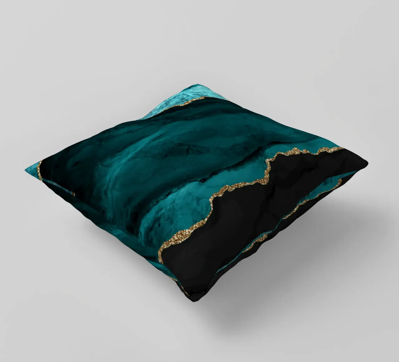 Texture agata oro e verde acqua 01 cuscino da Gemstone Textures