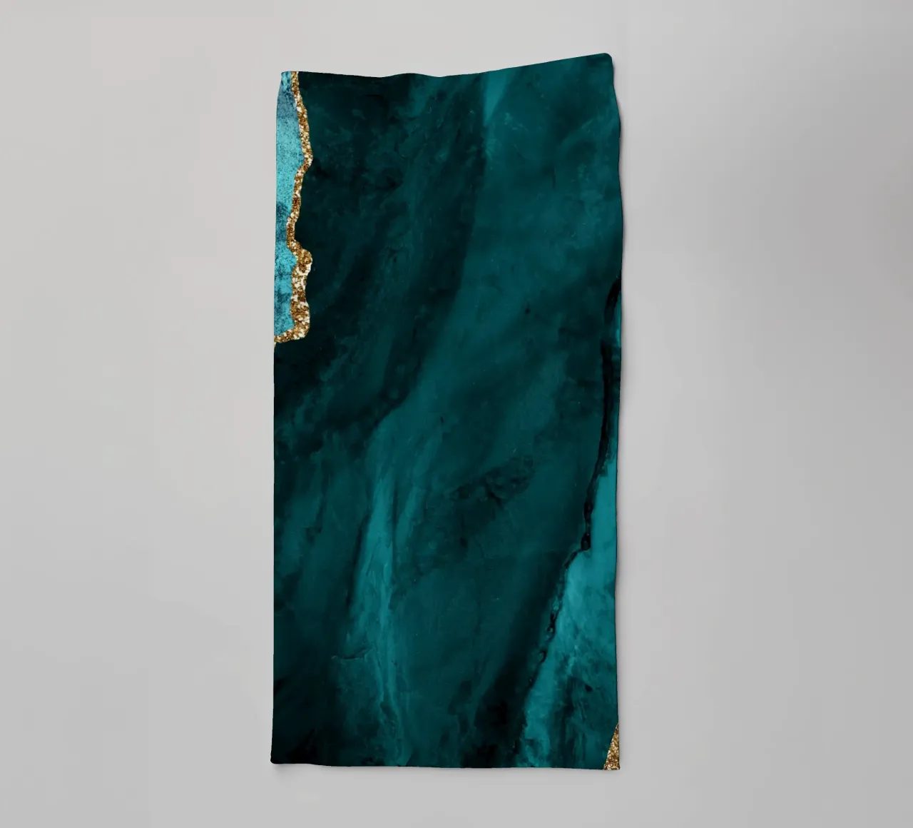 Teal & Gold Agate Texture 01 towel by Gemstone Textures