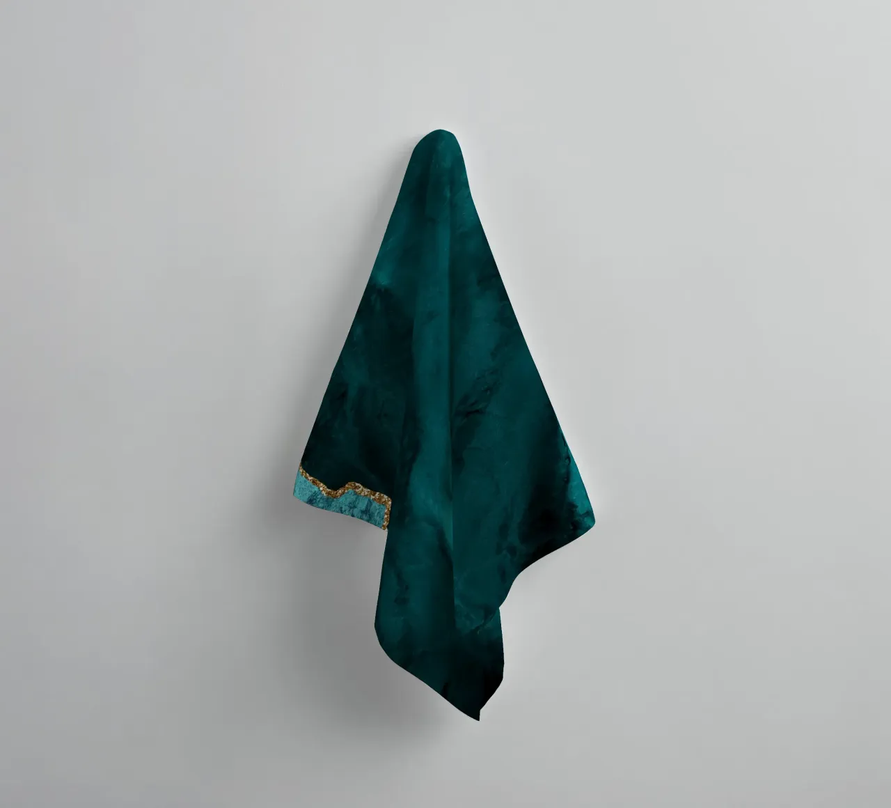 Teal & Gold Agate Texture 01 towel by Gemstone Textures