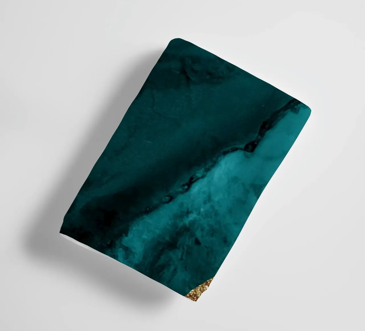 Teal & Gold Agate Texture 01 towel by Gemstone Textures