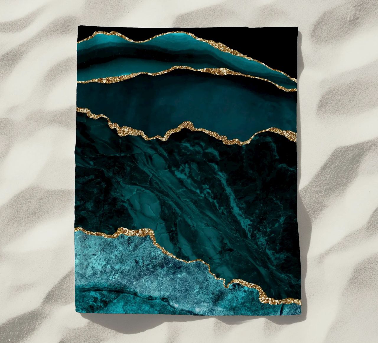 Texture Agata oro e verde acqua 02 telo mare da Gemstone Textures