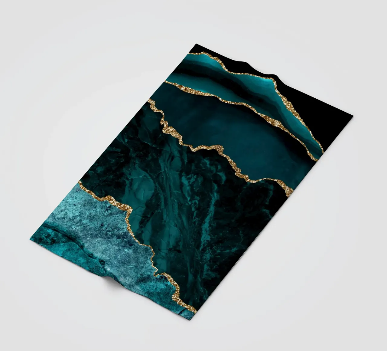 Texture Agate Teal & Gold 02 plaid polaire de Gemstone Textures