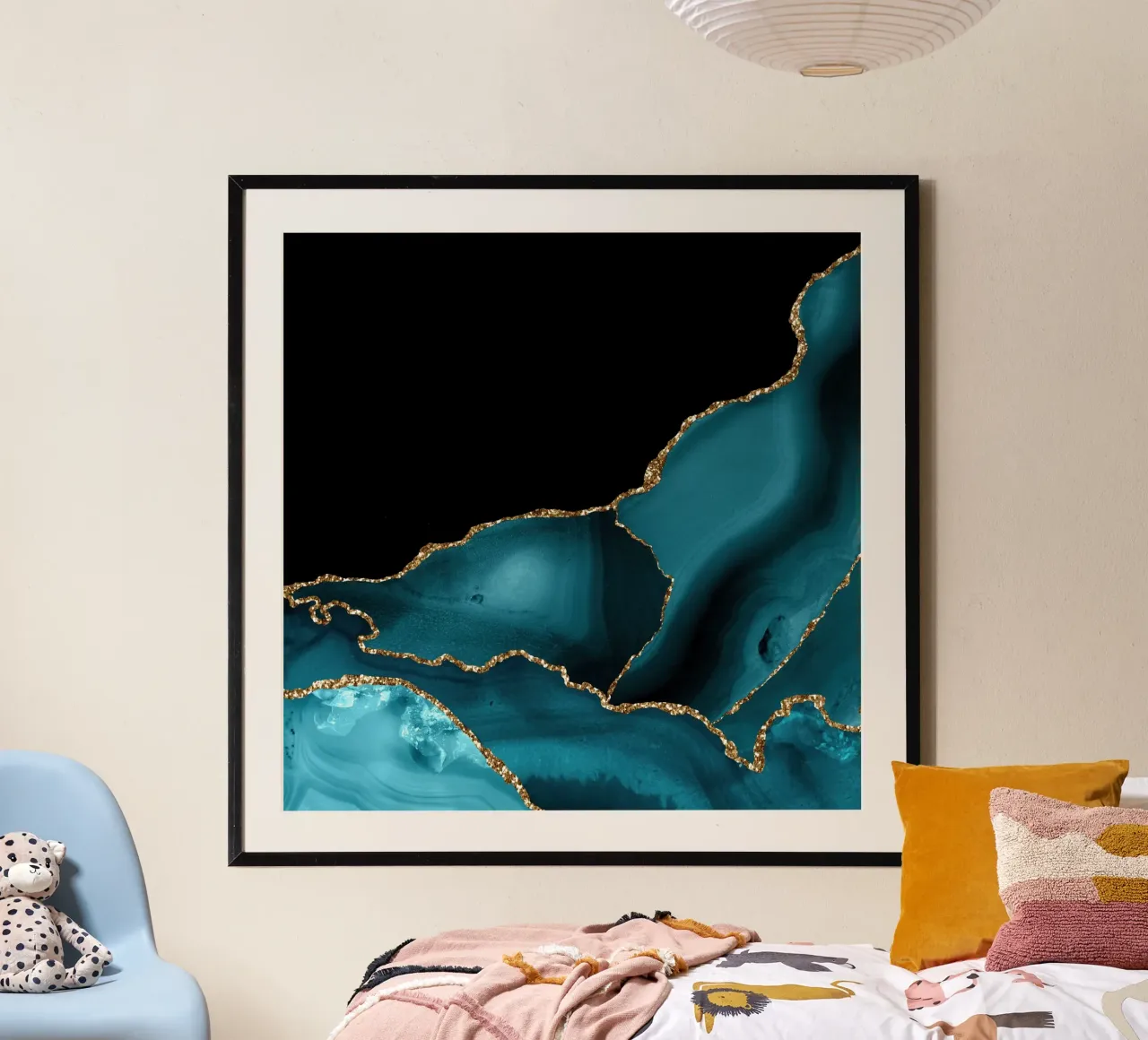 Texture agata oro e verde acqua 03 poster da Gemstone Textures