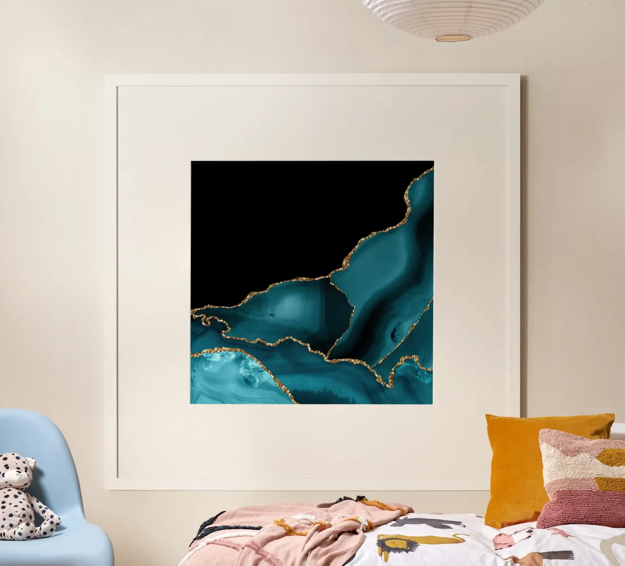 Texture agata oro e verde acqua 03 poster da Gemstone Textures