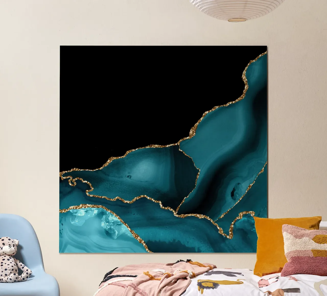 Texture agata oro e verde acqua 03 poster da Gemstone Textures