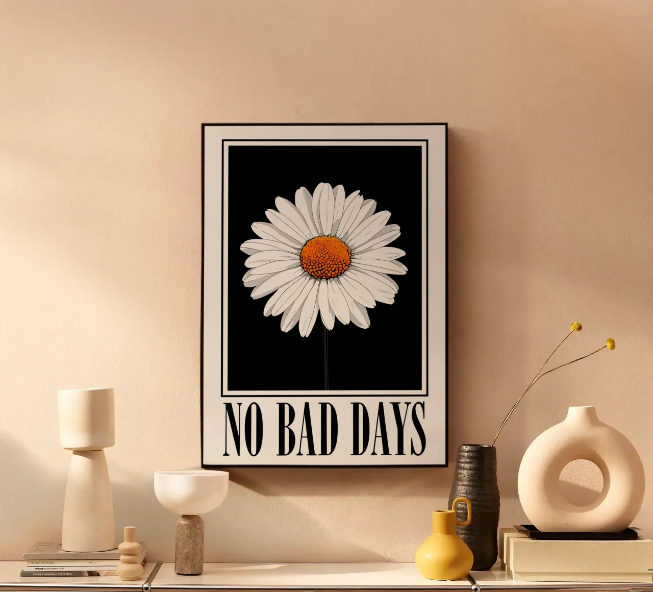 Niente giorni difficili Daisy alluminio dibond da inspirational quote