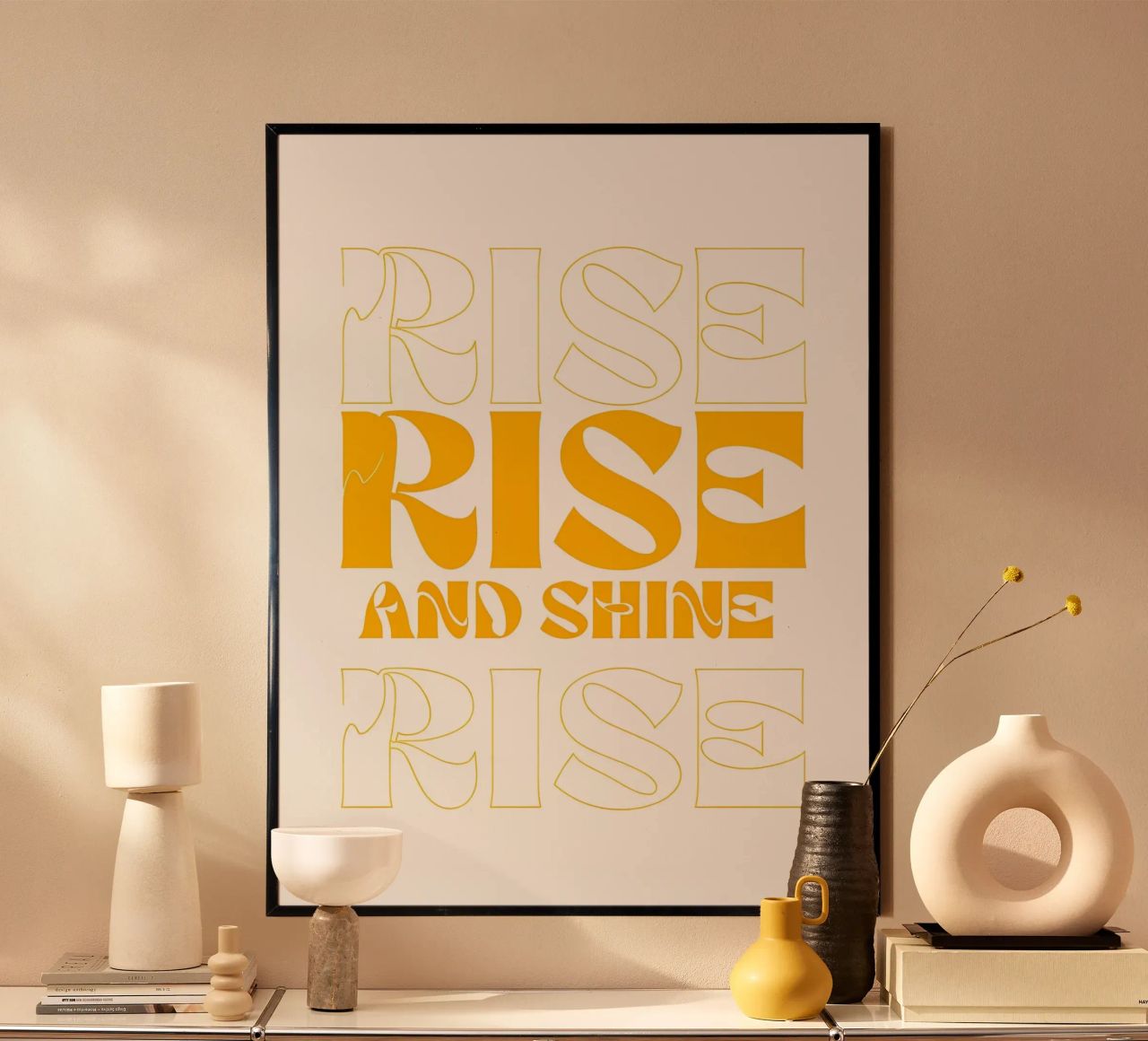 Rise and Shine Retro poster by inspirational quote
