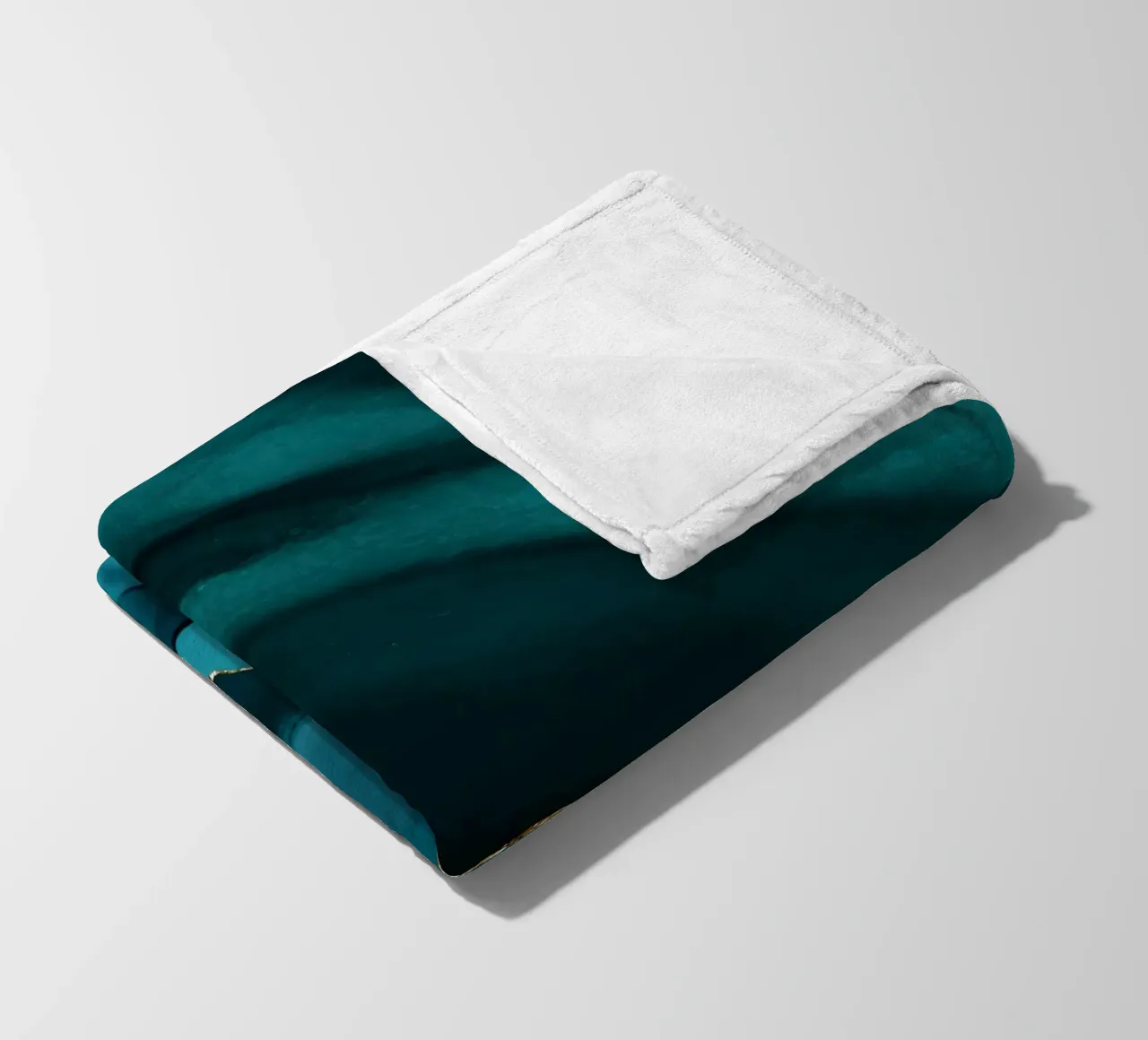 Teal & Gold Agate Texture 12 fleece blanket by Gemstone Textures