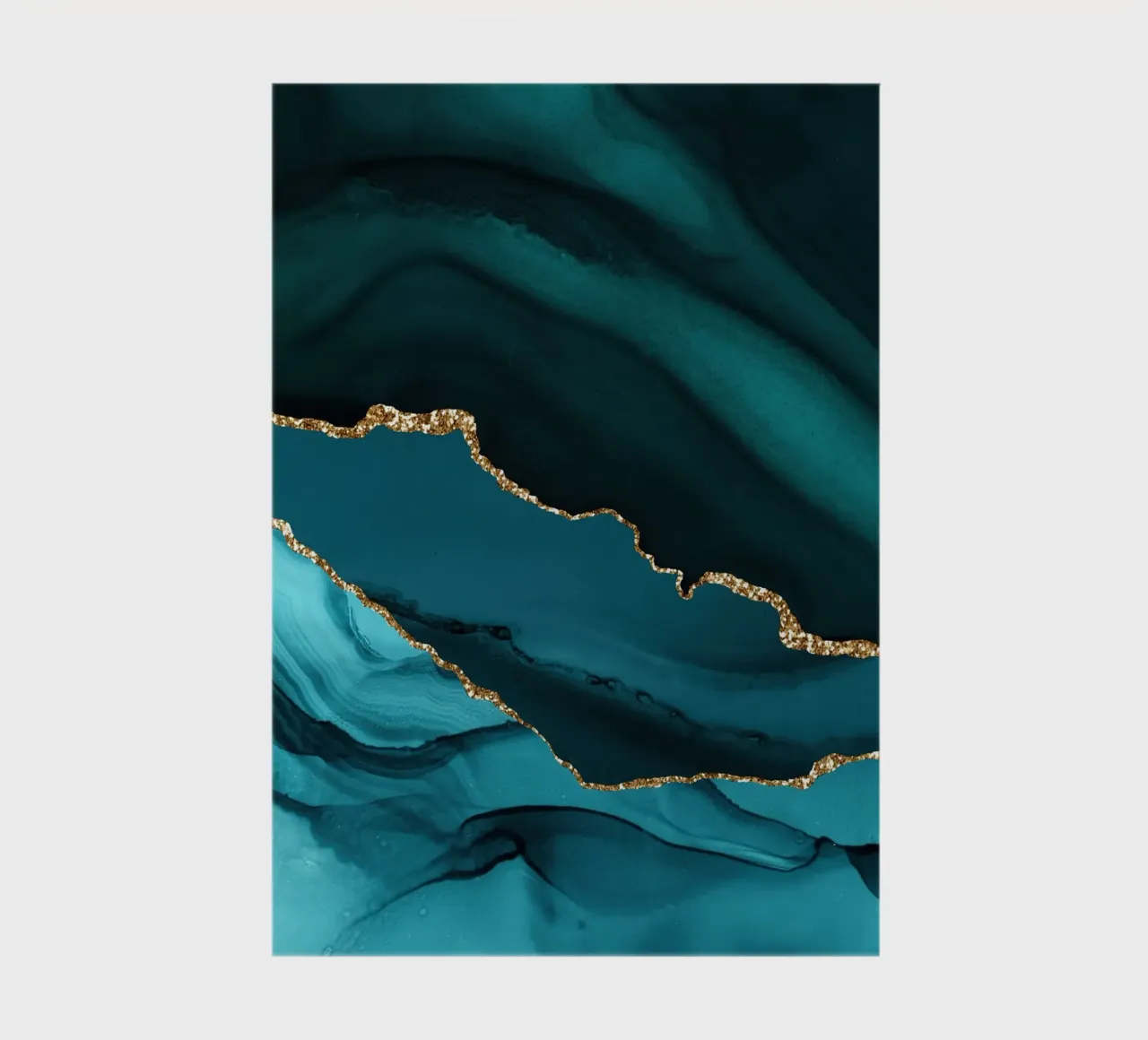 Teal & Gold Agate Texture 12 notebook by Gemstone Textures