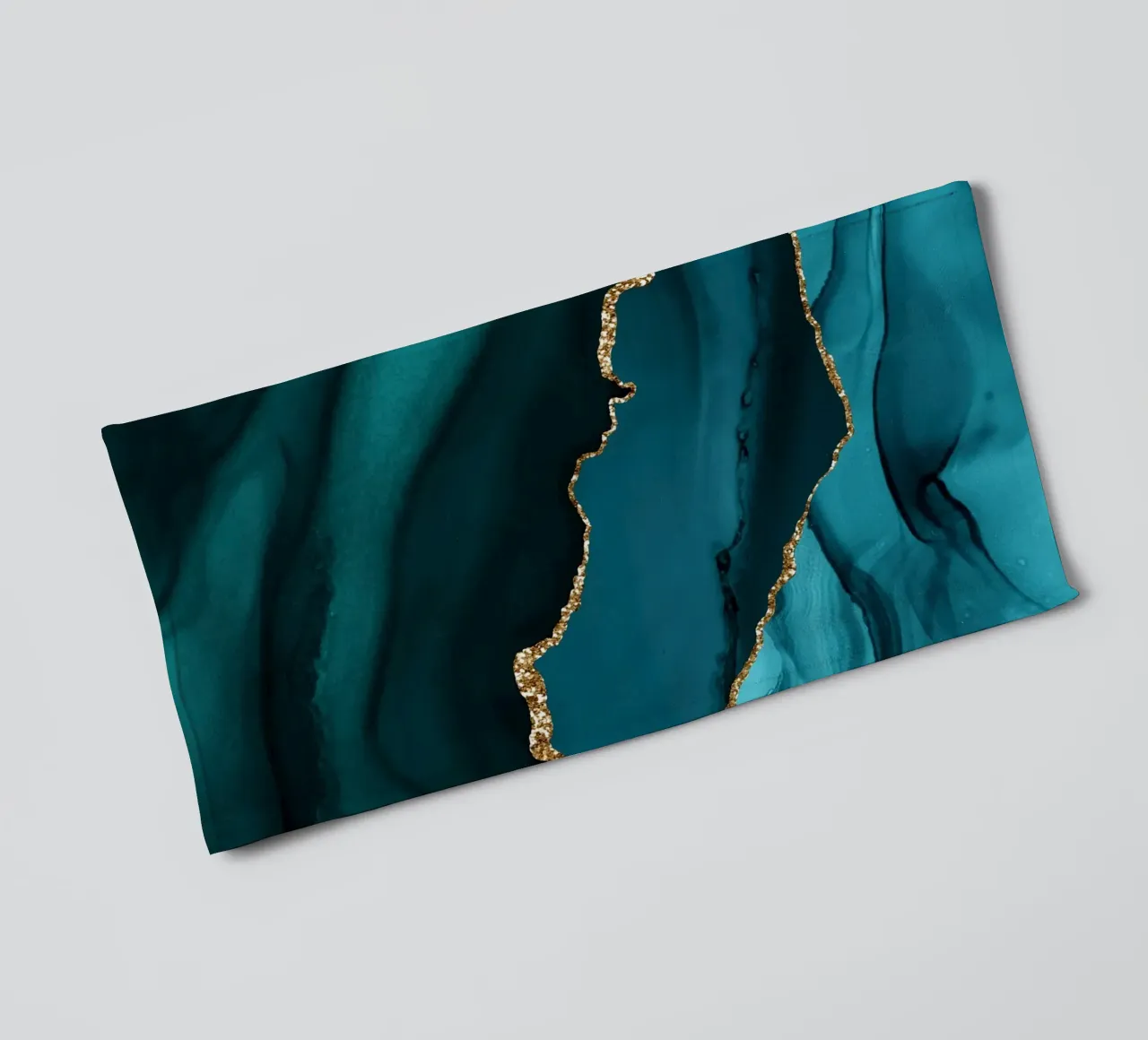 Teal & Gold Agate Texture 12 towel by Gemstone Textures