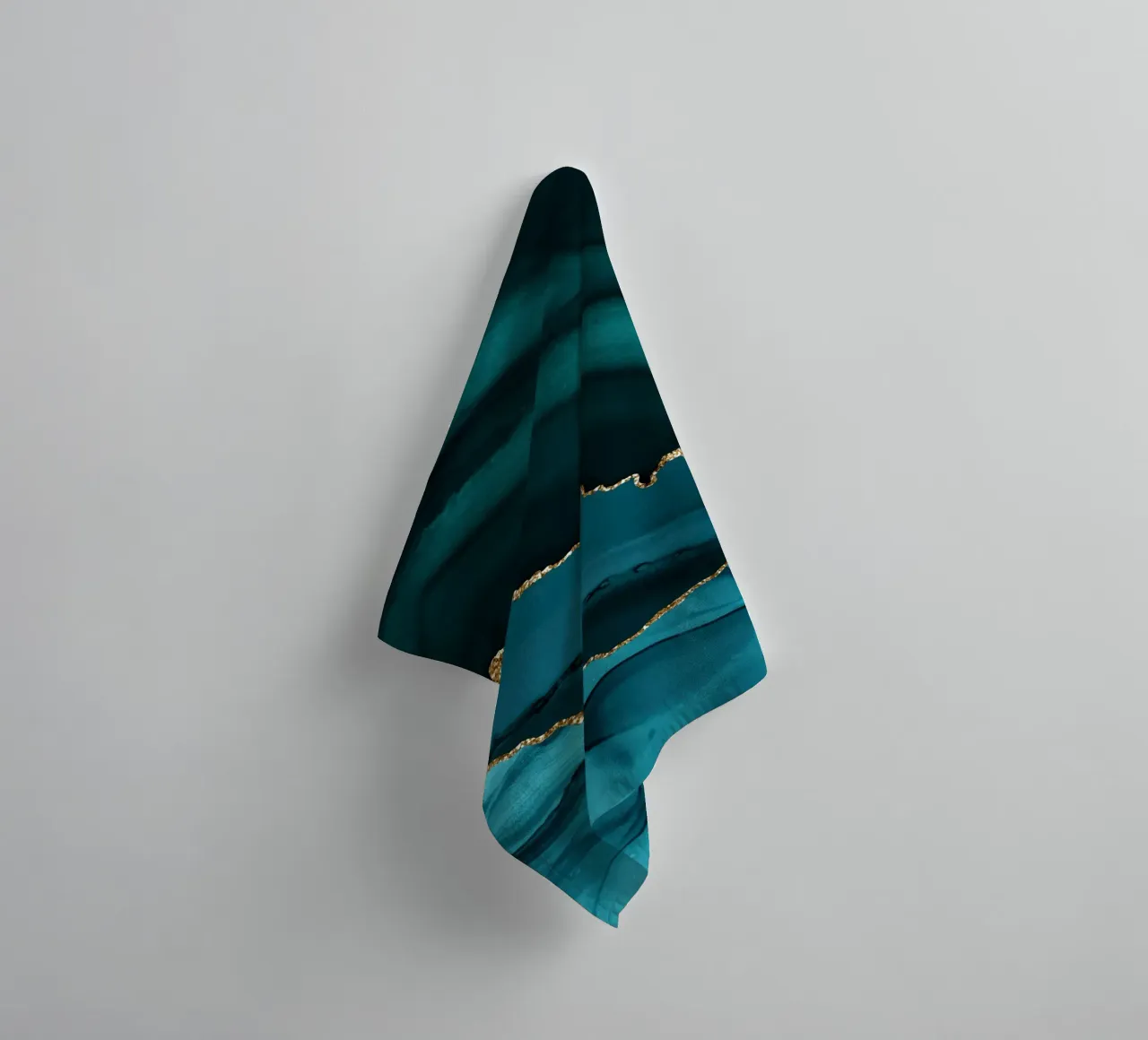 Teal & Gold Agate Texture 12 towel by Gemstone Textures