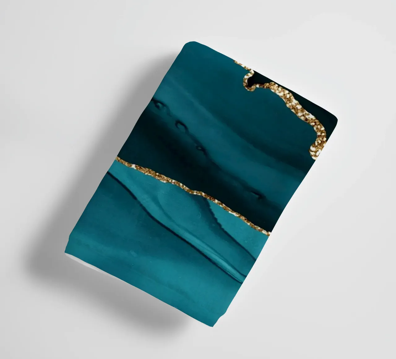 Teal & Gold Agate Texture 12 towel by Gemstone Textures