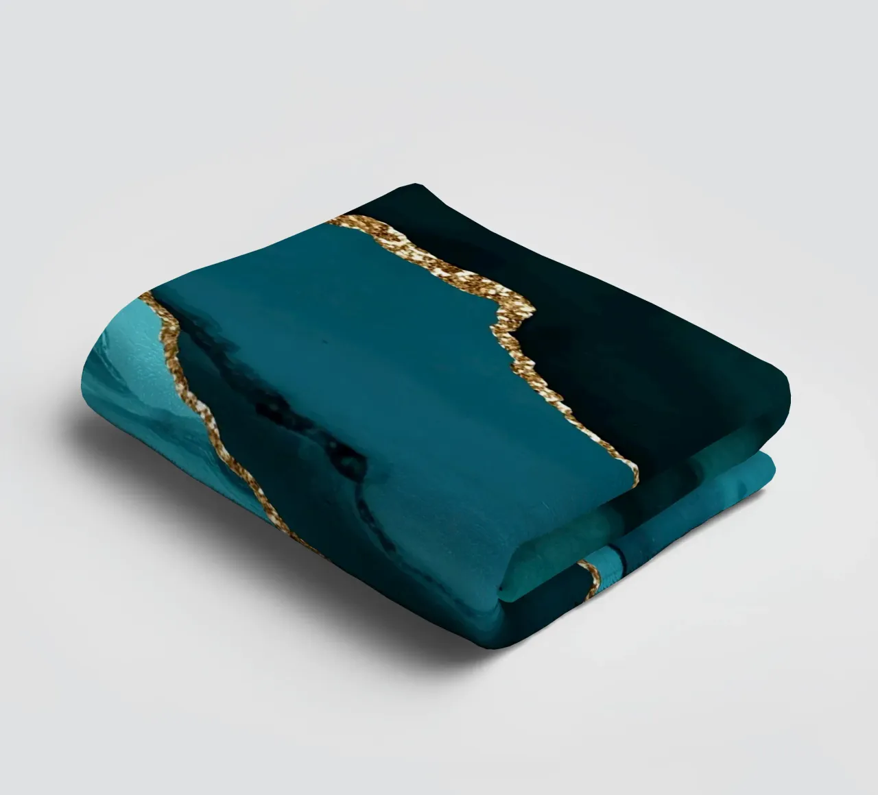 Teal & Gold Agate Texture 12 towel by Gemstone Textures