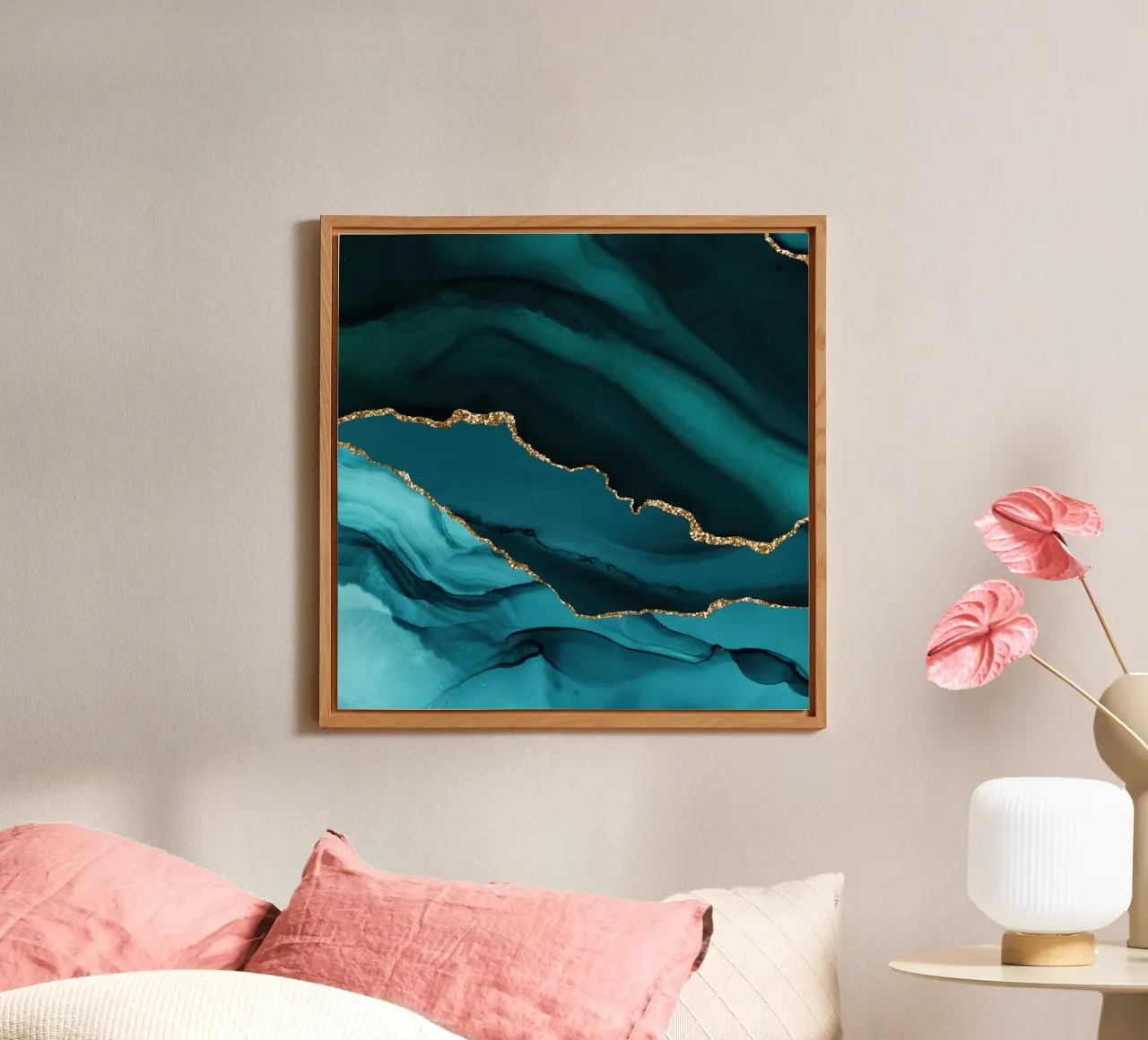 Teal & Gold Agate Texture 12 forex plate by Gemstone Textures