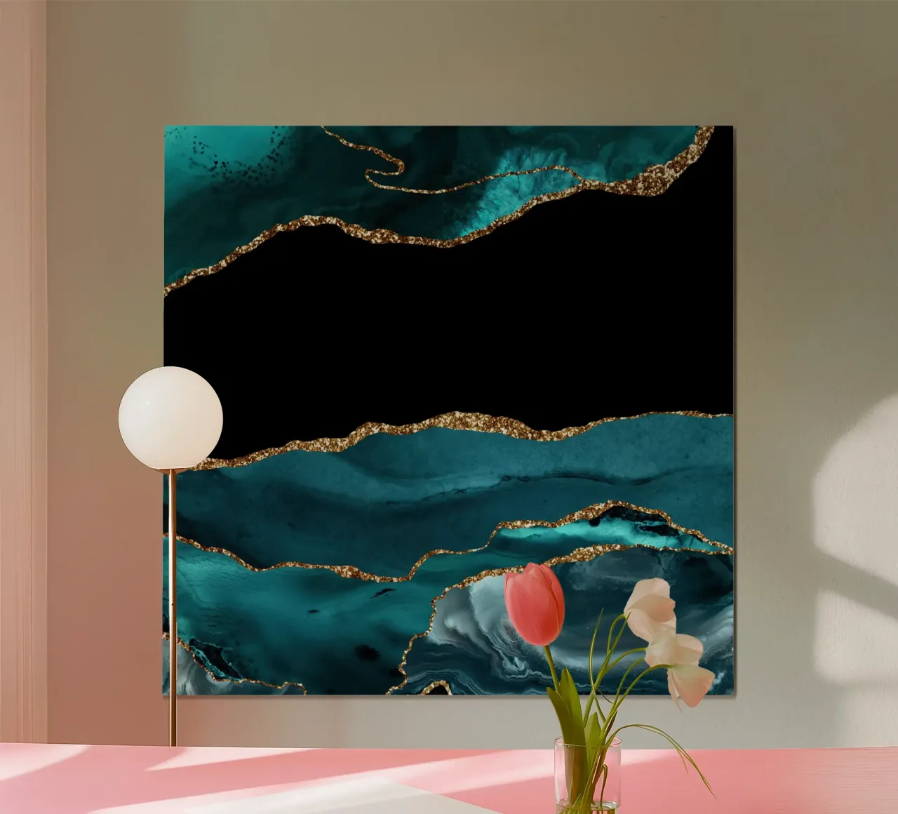Teal & Gold Agate Texture 15 hahnemühle de Gemstone Textures