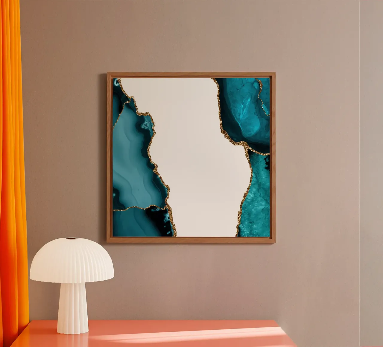 Texture agata oro e verde acqua 21 alluminio dibond da Gemstone Textures