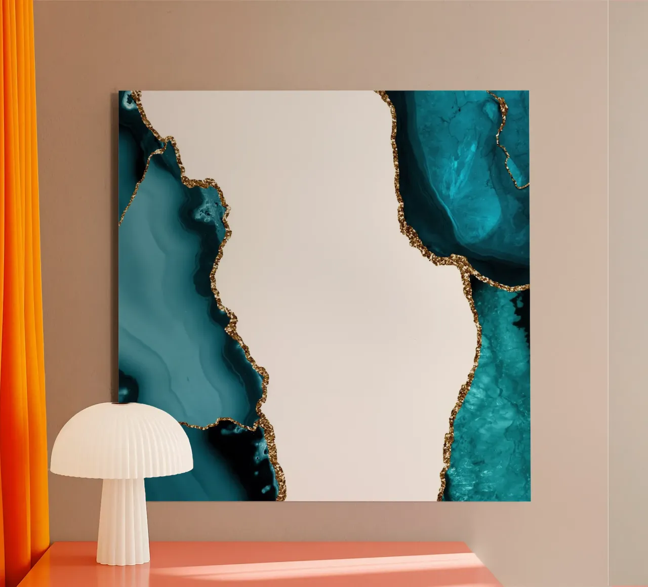 Texture agata oro e verde acqua 21 alluminio dibond da Gemstone Textures