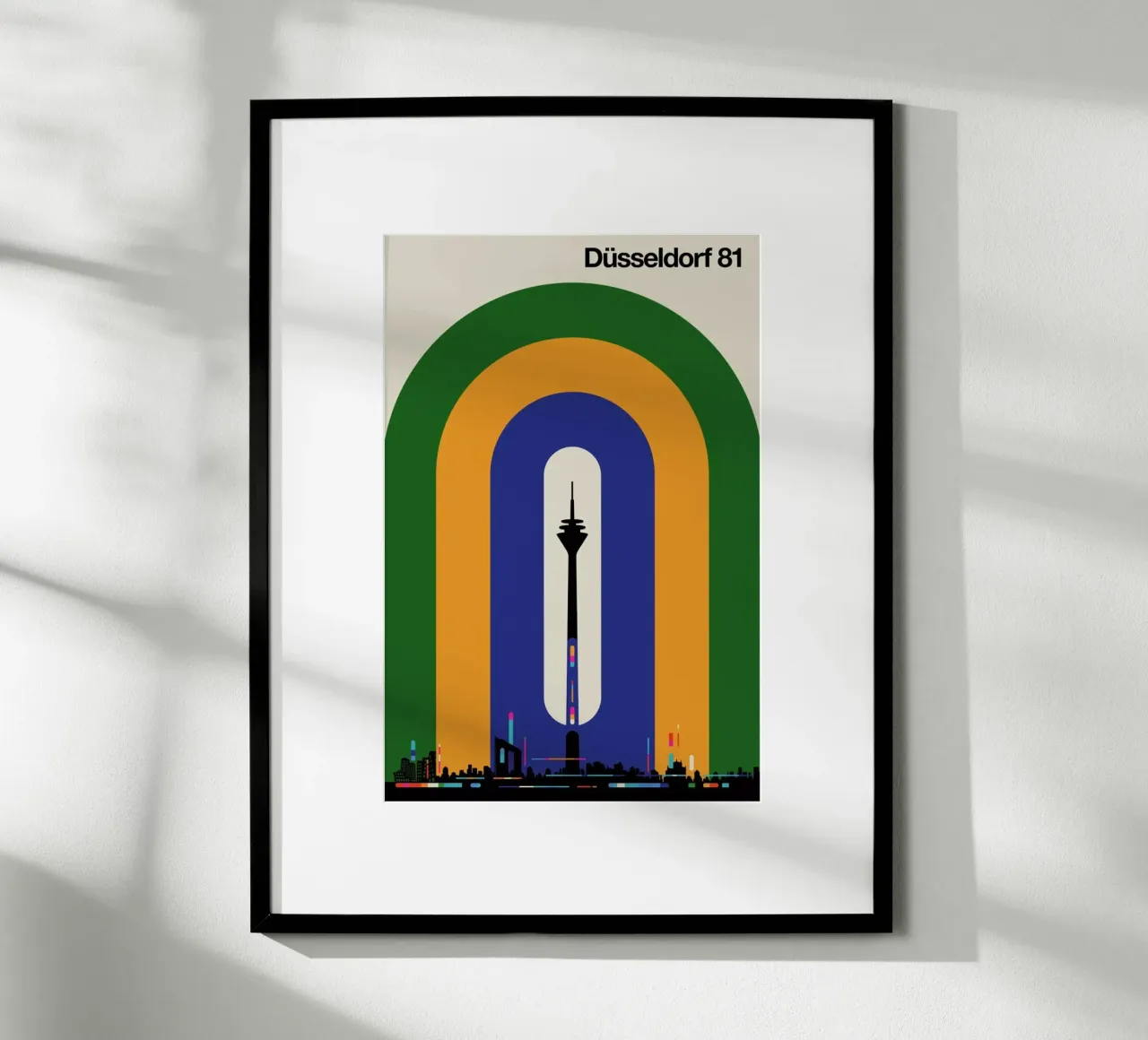 Düsseldorf 81 poster con telaio in legno da Bo Lundberg