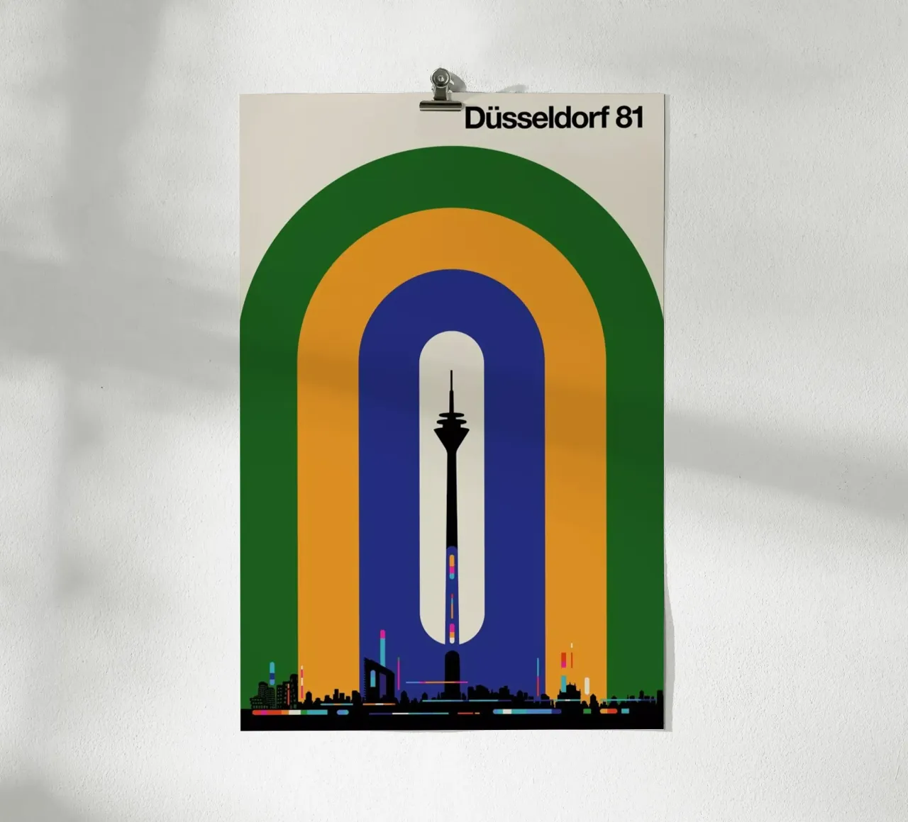 Düsseldorf 81 poster con telaio in legno da Bo Lundberg
