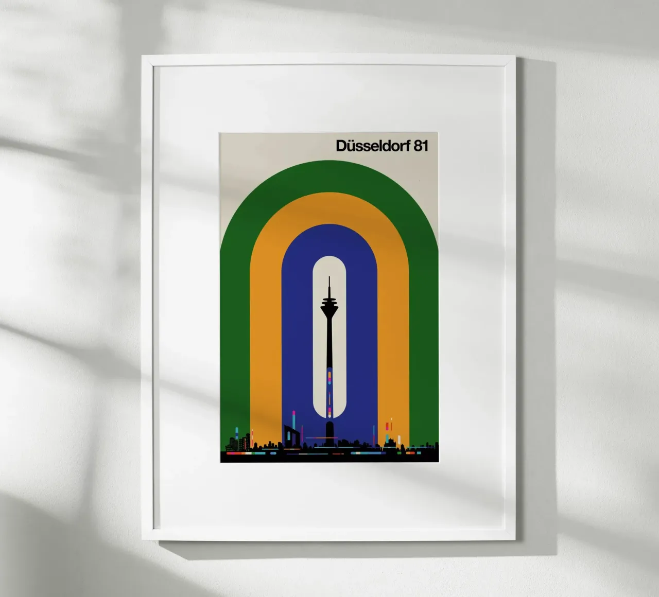 Düsseldorf 81 poster con telaio in legno da Bo Lundberg