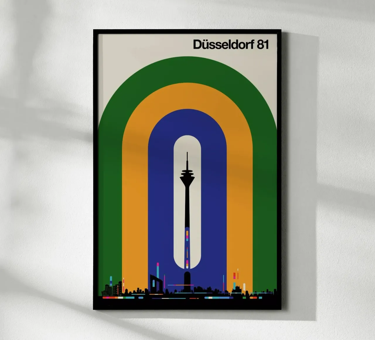 Düsseldorf 81 poster con telaio in legno da Bo Lundberg