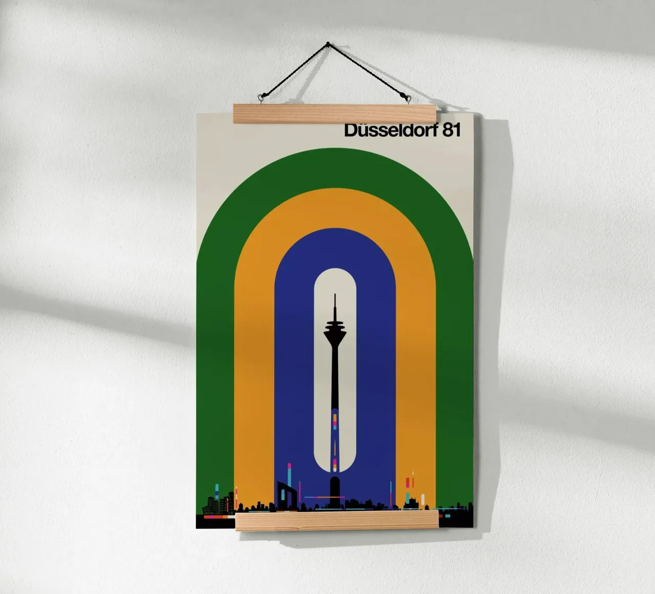 Düsseldorf 81 poster con telaio in legno da Bo Lundberg
