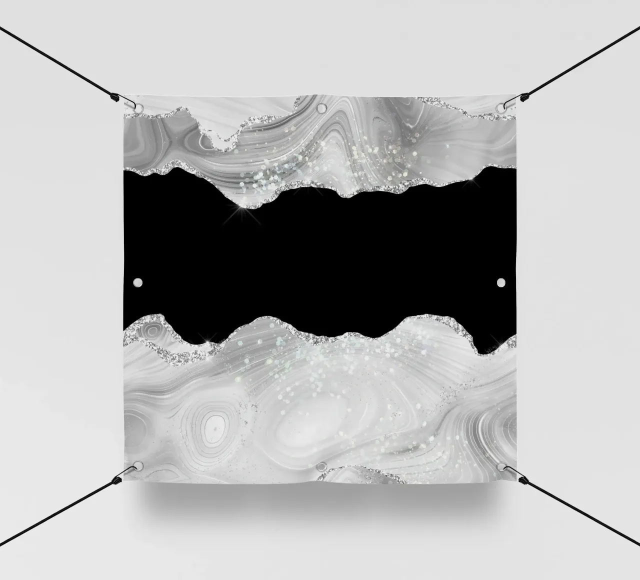 Texture Agata Glitterata Bianca e Argento 01 telo in pvc da Gemstone Textures