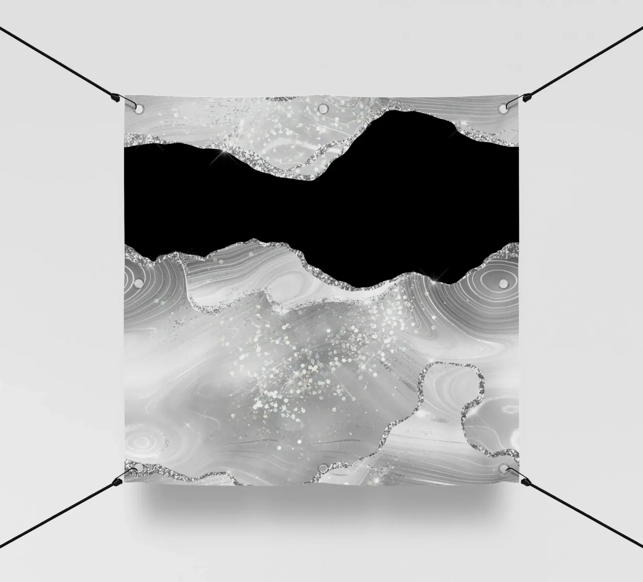 Agata glitterata bianca e argento Texture 02 telo in pvc da Gemstone Textures