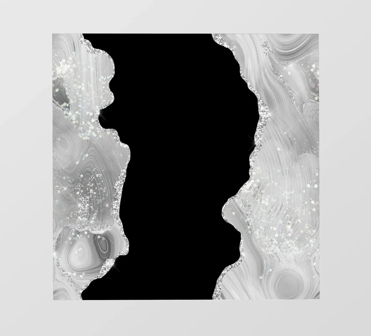 Texture Agata Glitterata Bianca e Argento 03 telo in pvc da Gemstone Textures